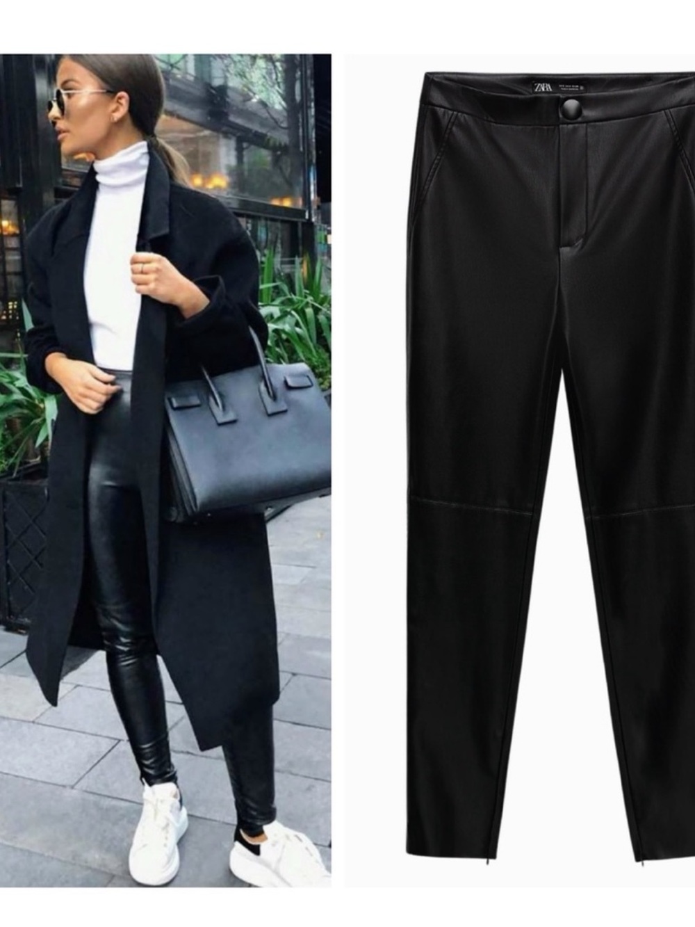 ZARA high rise faux leather leggings